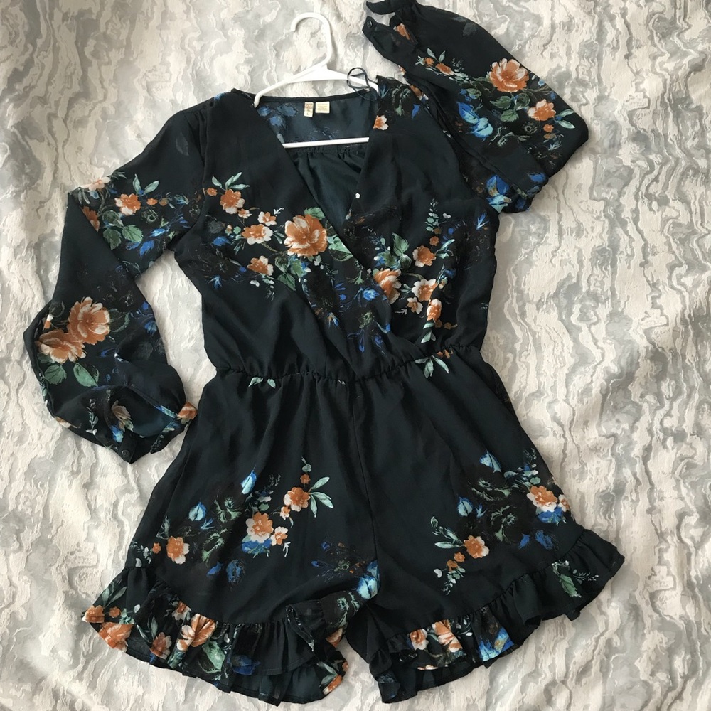 Floral Chiffon Romper